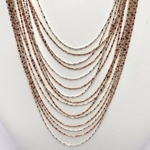 925 STERLING SILVER TWO TONE GOLD PLATED NECKLACE
